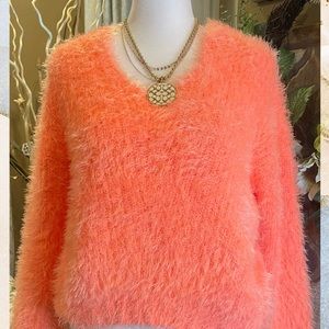 Freshman eyelash fuzzy chenille sweater